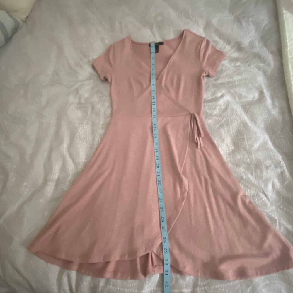Juniors pink surplice dress